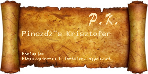 Pinczés Krisztofer névjegykártya